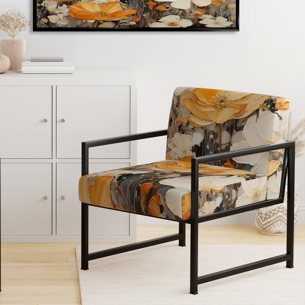 Minimalism Yellow Flower Collage - Modern Arm Chair