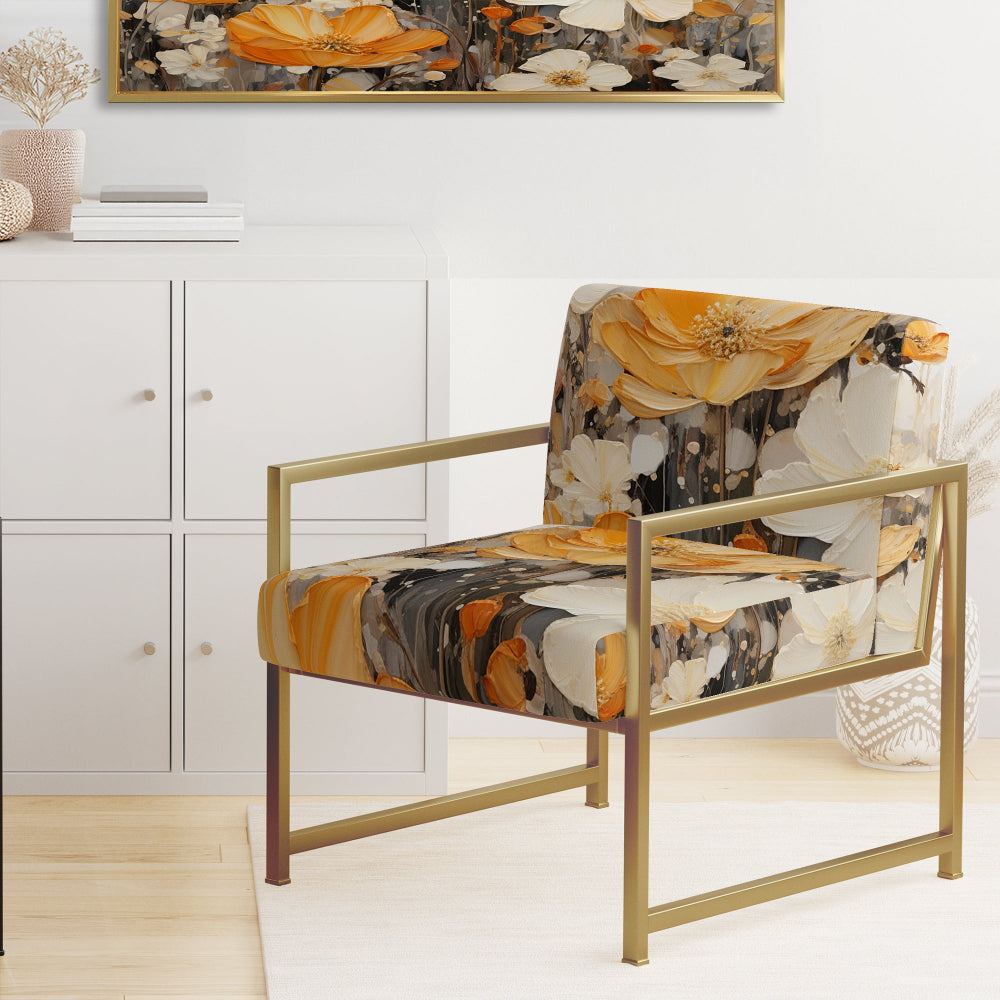 Minimalism Yellow Flower Collage - Modern Arm Chair