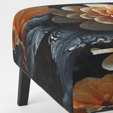 Coral Flower Field Golden Marigolds - Traditional Accent Slipper Chair
