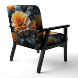 Coral Flower Field Golden Marigolds - Traditional Accent Slipper Chair