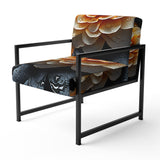 Coral Flower Field Golden Marigolds - Traditional Accent Slipper Chair