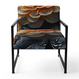 Coral Flower Field Golden Marigolds - Traditional Accent Slipper Chair