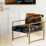 Coral Flower Field Golden Marigolds - Traditional Accent Slipper Chair