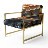 Coral Flower Field Golden Marigolds - Traditional Accent Slipper Chair