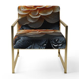 Coral Flower Field Golden Marigolds - Traditional Accent Slipper Chair