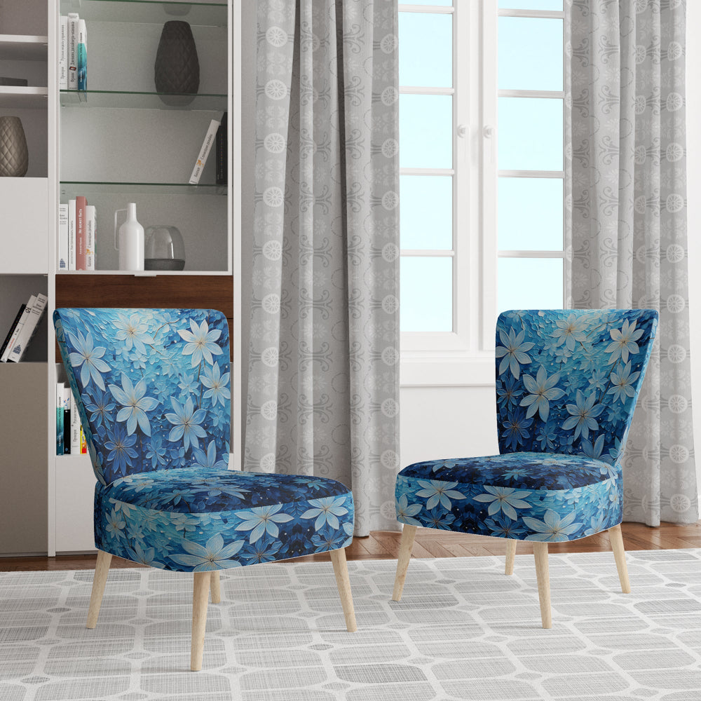 Flowers Glacial Majesty Pointillism - Upholstered Traditional Accent Chairs
