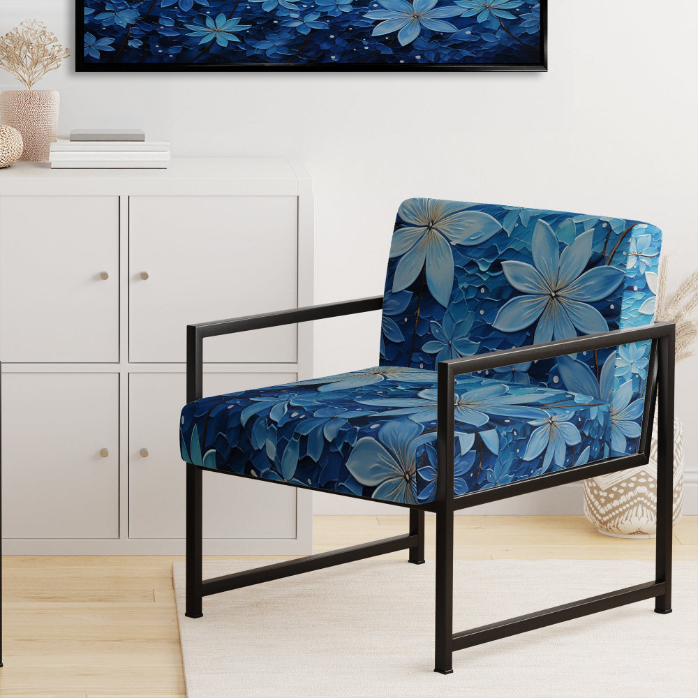 Flowers Glacial Majesty Pointillism - Upholstered Traditional Accent Chairs