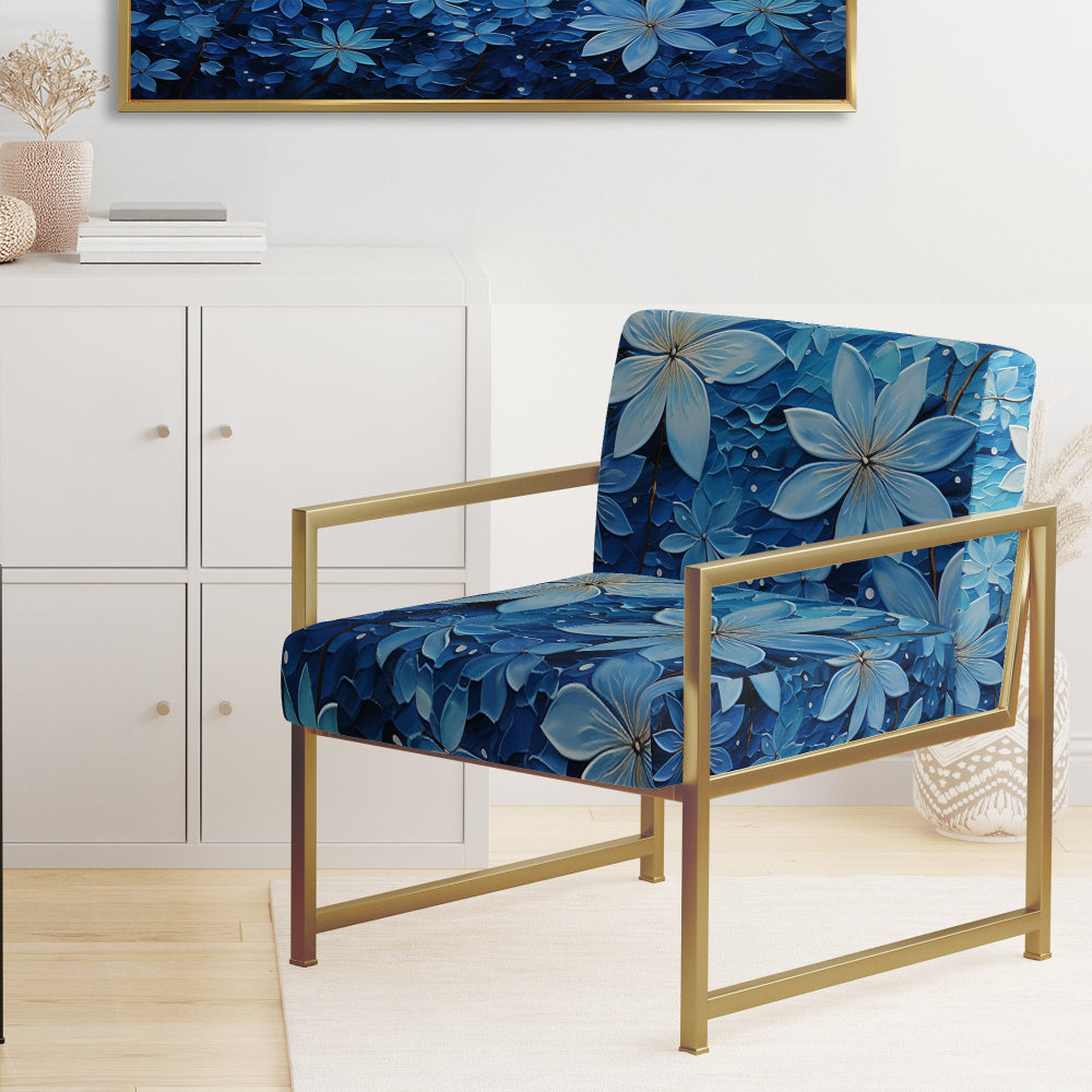 Flowers Glacial Majesty Pointillism - Upholstered Traditional Accent Chairs