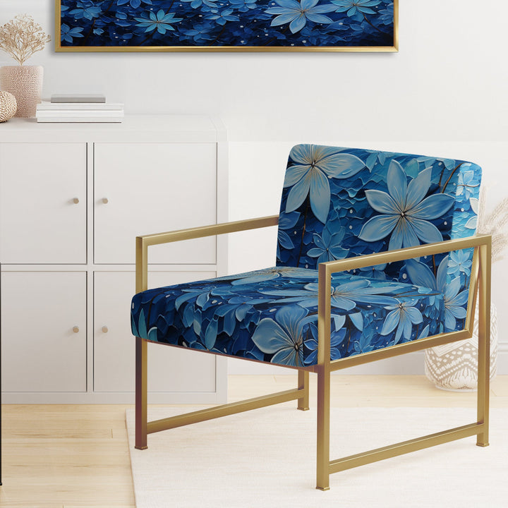 Flowers Glacial Majesty Pointillism - Upholstered Traditional Accent Chairs