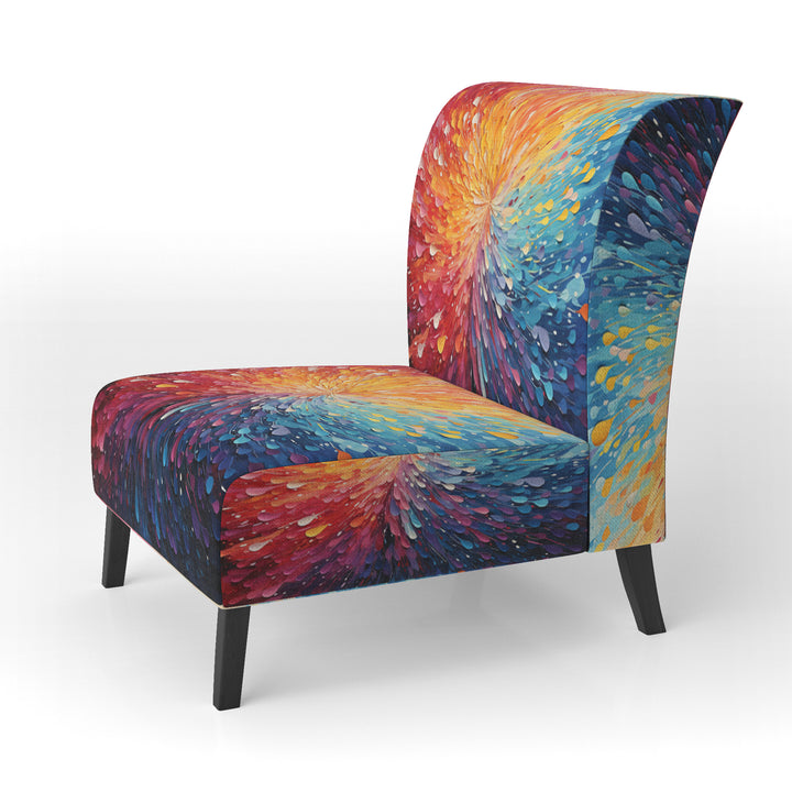 Hardedge Art Vibrant Velocity - Modern Accent Slipper Chair