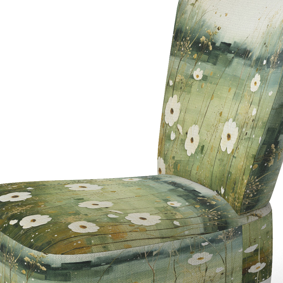 Meadow Minimalist Pastoral Pointillism - Traditional Arm Chair