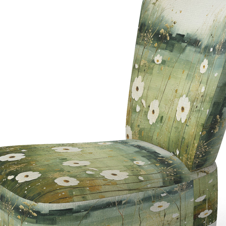 Meadow Minimalist Pastoral Pointillism - Traditional Arm Chair