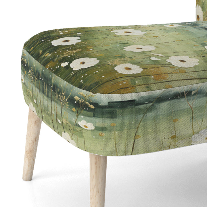 Meadow Minimalist Pastoral Pointillism - Traditional Arm Chair
