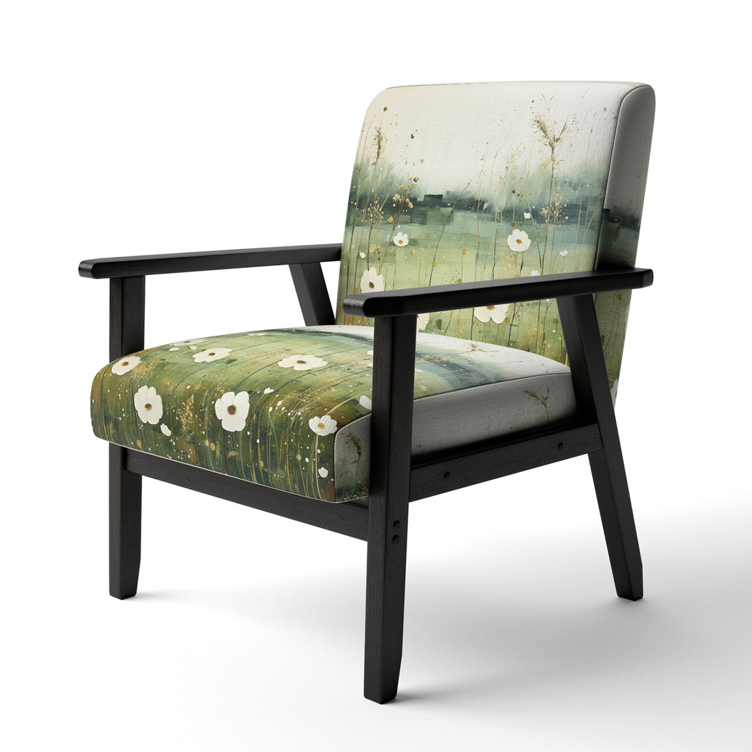 Meadow Minimalist Pastoral Pointillism - Traditional Arm Chair