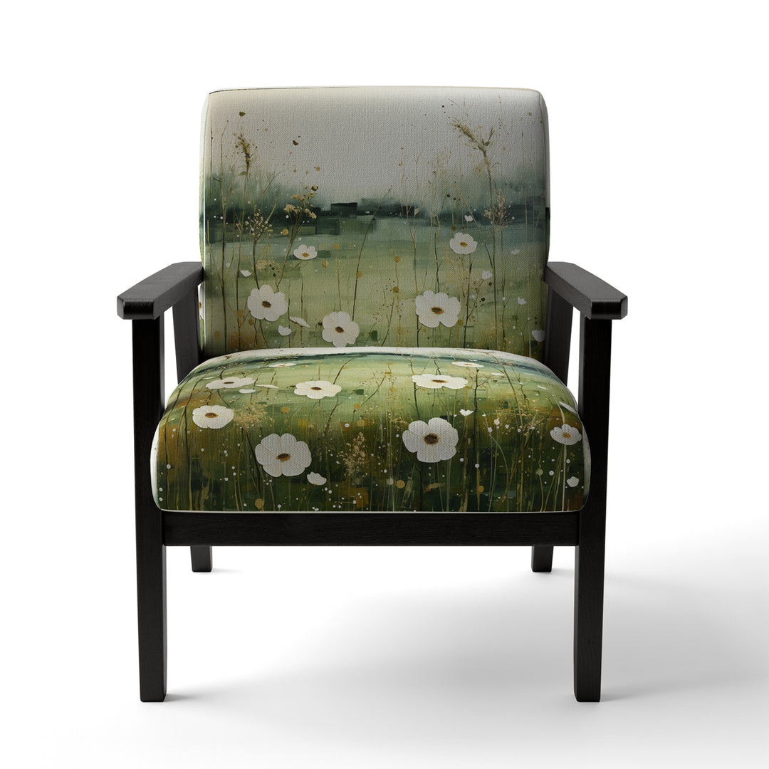 Meadow Minimalist Pastoral Pointillism - Traditional Arm Chair