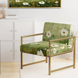 Meadow Minimalist Pastoral Pointillism - Traditional Arm Chair