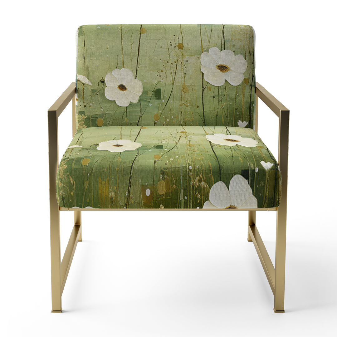 Meadow Minimalist Pastoral Pointillism - Traditional Arm Chair