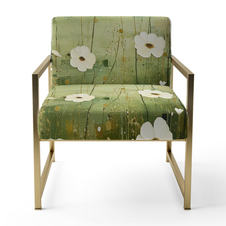 Meadow Minimalist Pastoral Pointillism - Traditional Arm Chair