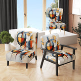 Colorful Mid Century Abstract Fusion I- Upholstered Accent Chair