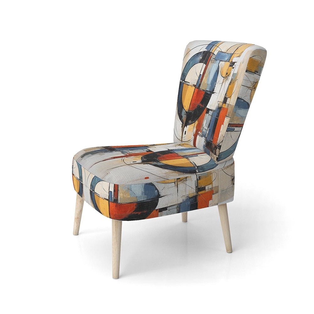 Colorful Mid Century Abstract Fusion I- Upholstered Accent Chair