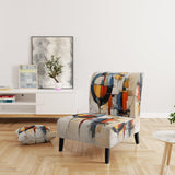 Colorful Mid Century Abstract Fusion I- Upholstered Accent Chair