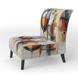 Colorful Mid Century Abstract Fusion I- Upholstered Accent Chair