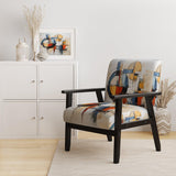 Colorful Mid Century Abstract Fusion I- Upholstered Accent Chair