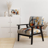 Colorful Mid Century Abstract Fusion I- Upholstered Accent Chair