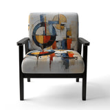 Colorful Mid Century Abstract Fusion I- Upholstered Accent Chair