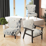 Grey White Mid Century Minimalist Wave - Modern Arm Chair