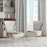 Grey White Mid Century Minimalist Wave - Modern Arm Chair