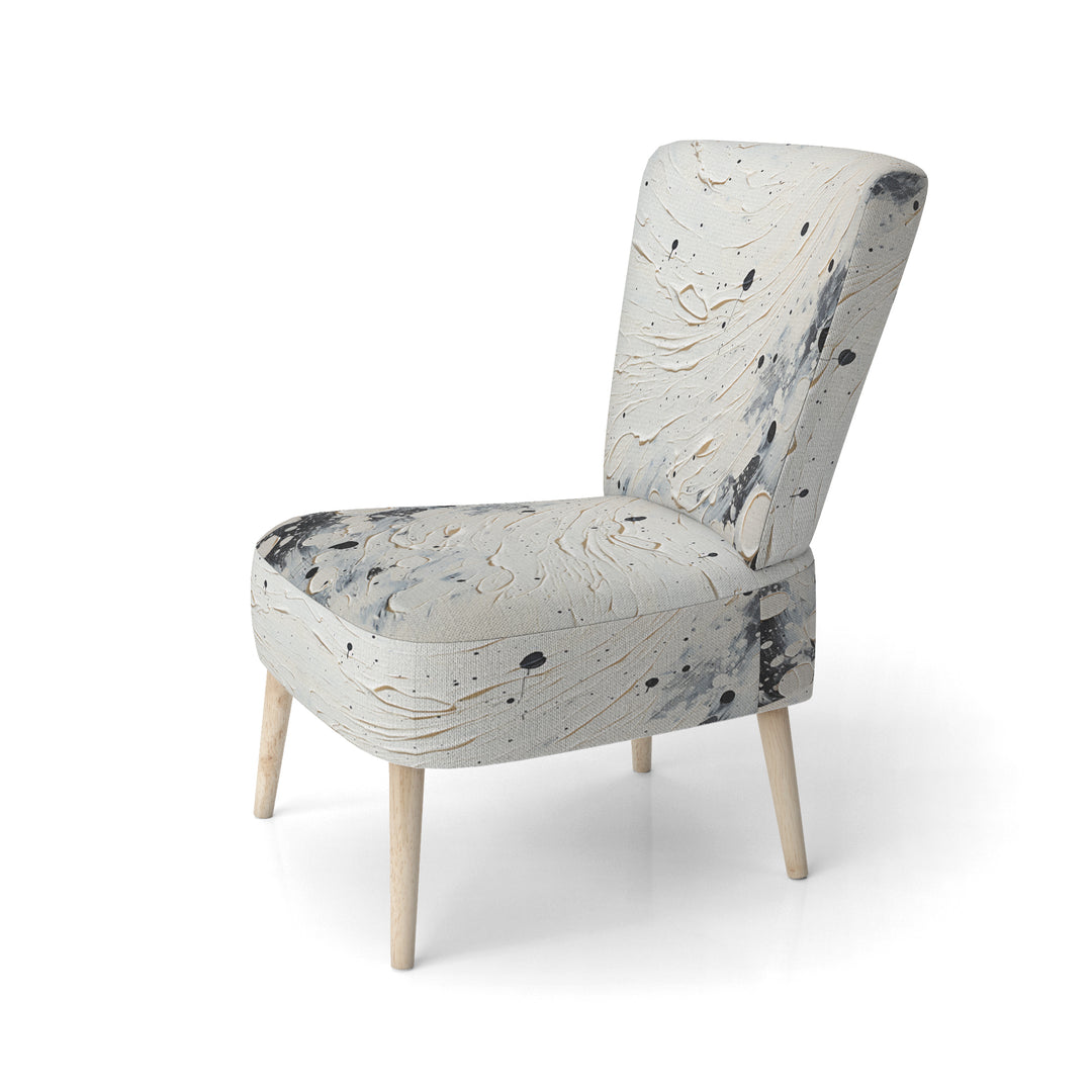 Grey White Mid Century Minimalist Wave - Modern Arm Chair