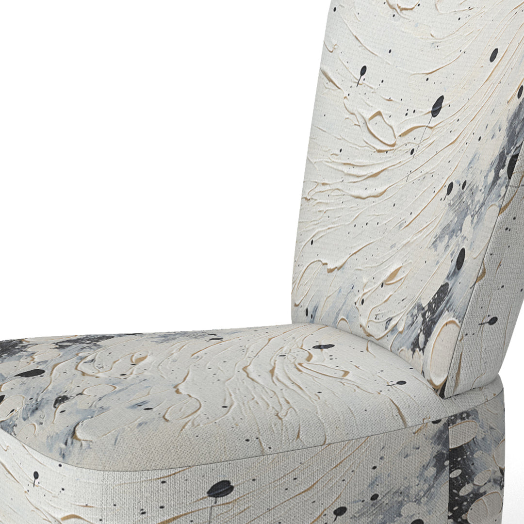 Grey White Mid Century Minimalist Wave - Modern Arm Chair
