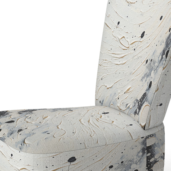 Grey White Mid Century Minimalist Wave - Modern Arm Chair