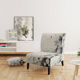 Grey White Mid Century Minimalist Wave - Modern Arm Chair