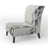 Grey White Mid Century Minimalist Wave - Modern Arm Chair