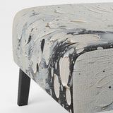 Grey White Mid Century Minimalist Wave - Modern Arm Chair