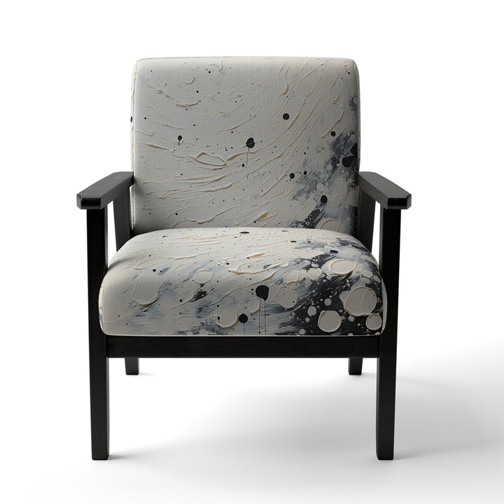 Grey White Mid Century Minimalist Wave - Modern Arm Chair