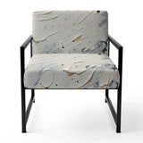 Grey White Mid Century Minimalist Wave - Modern Arm Chair