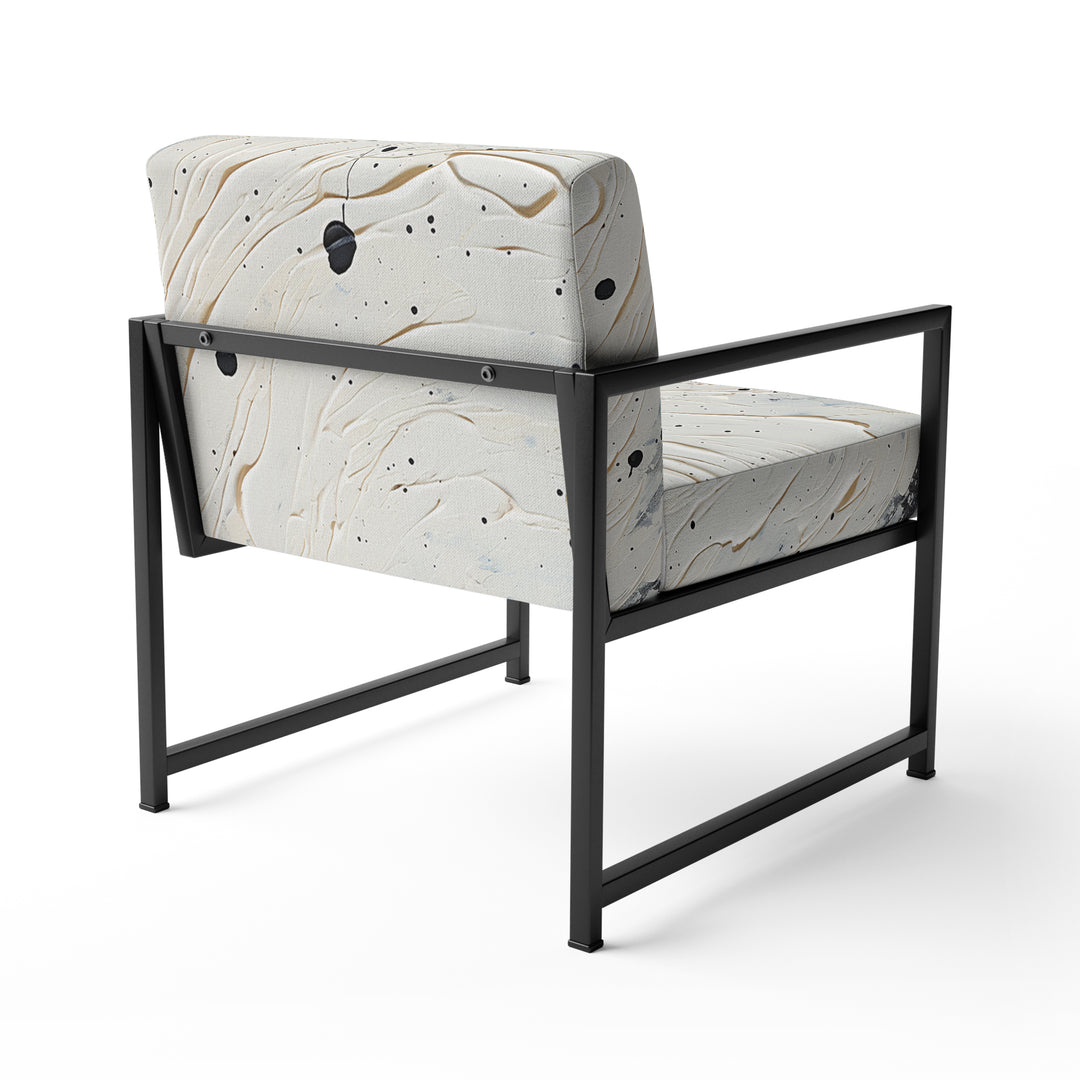 Grey White Mid Century Minimalist Wave - Modern Arm Chair