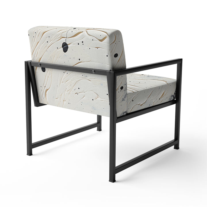 Grey White Mid Century Minimalist Wave - Modern Arm Chair