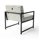 Grey White Mid Century Minimalist Wave - Modern Arm Chair