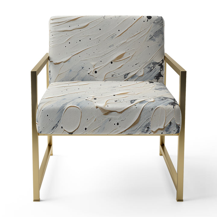 Grey White Mid Century Minimalist Wave - Modern Arm Chair