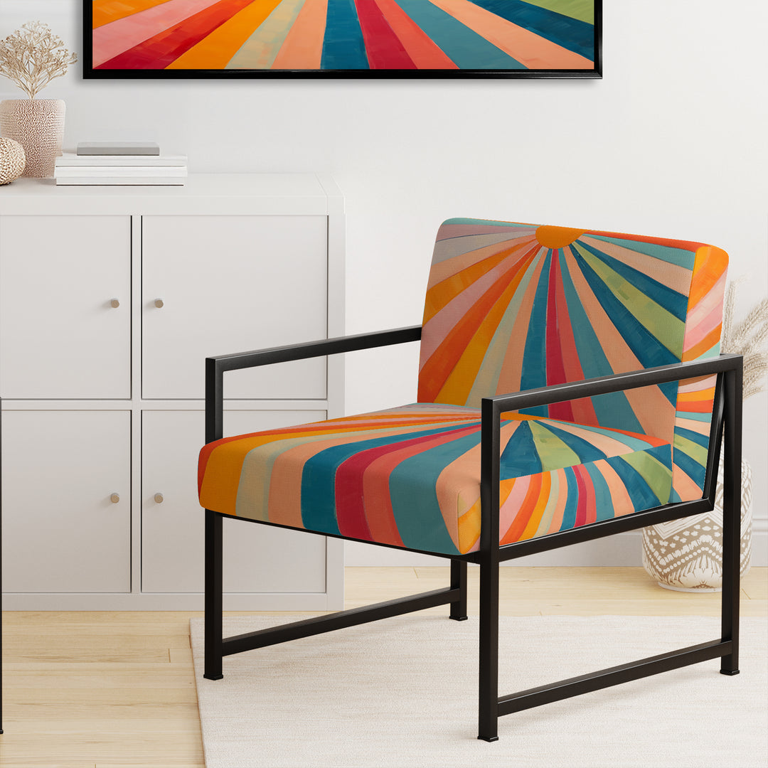 Colorful Mid Century Optical Serenade I - Eclectic Modern Accent Chair