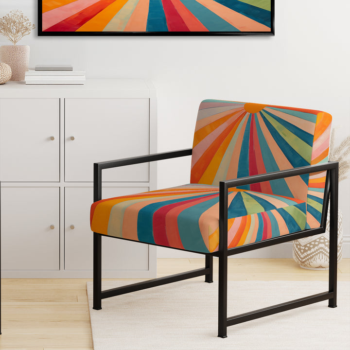 Colorful Mid Century Optical Serenade I - Eclectic Modern Accent Chair