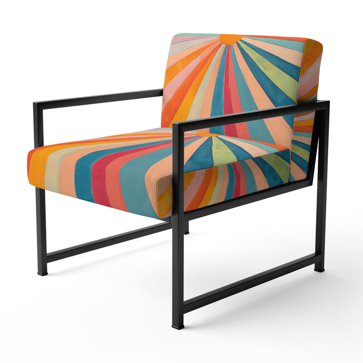 Colorful Mid Century Optical Serenade I - Eclectic Modern Accent Chair