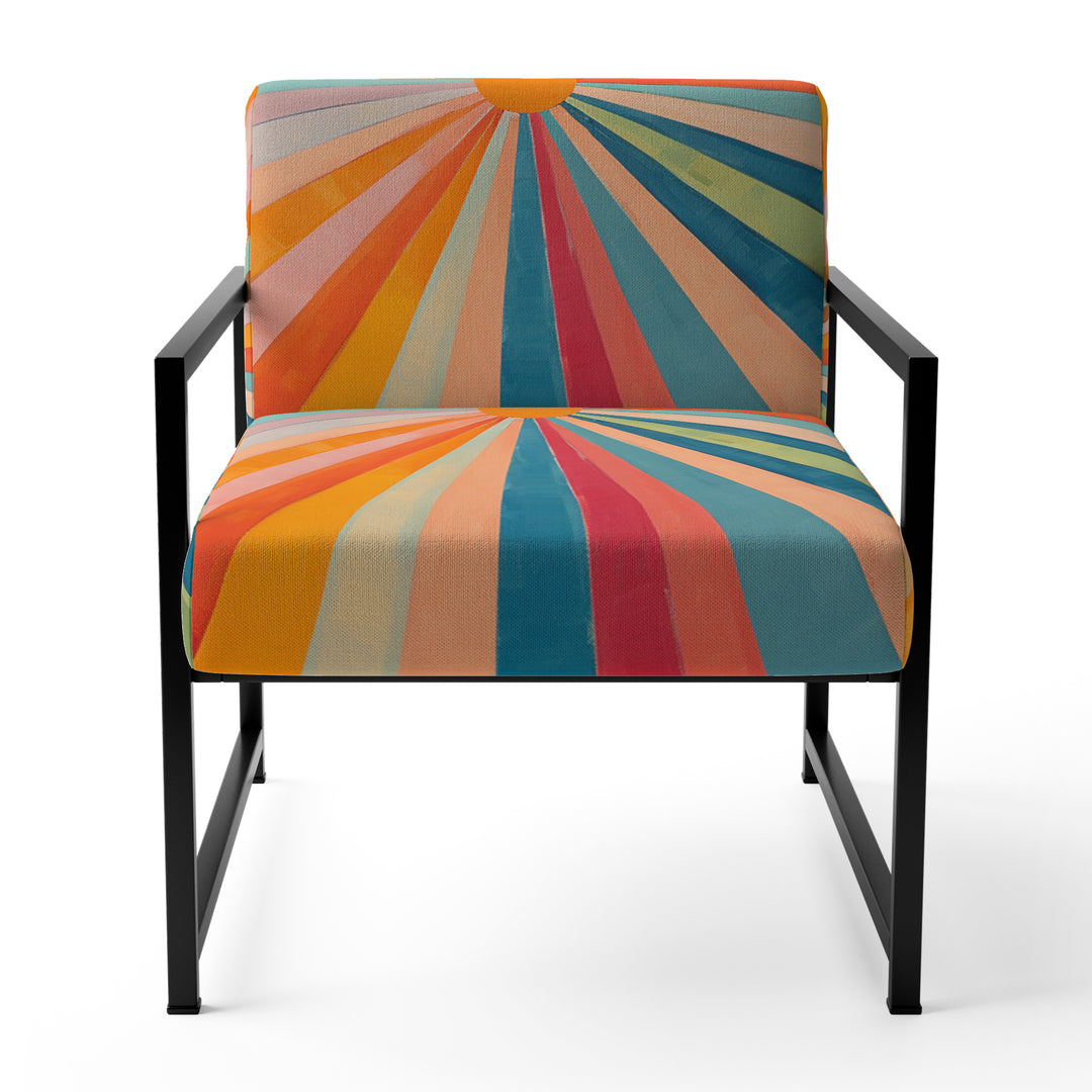 Colorful Mid Century Optical Serenade I - Eclectic Modern Accent Chair