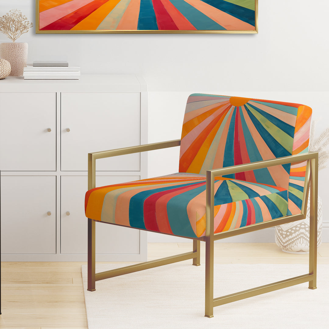Colorful Mid Century Optical Serenade I - Eclectic Modern Accent Chair