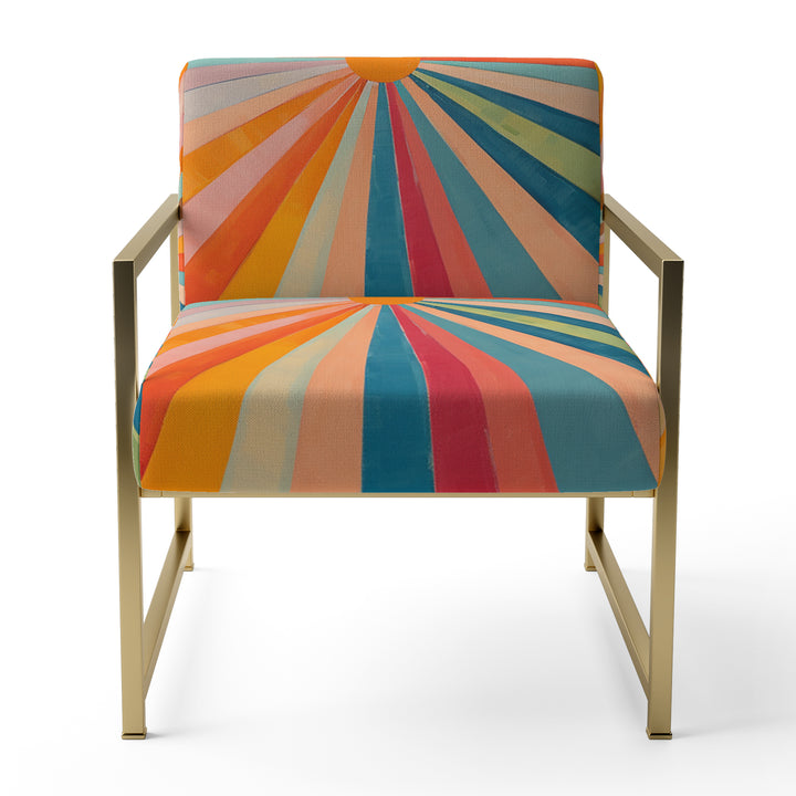 Colorful Mid Century Optical Serenade I - Eclectic Modern Accent Chair