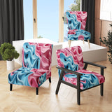 Op Art Blue And Pink Focus - Upholstered Modern Accent Chairs